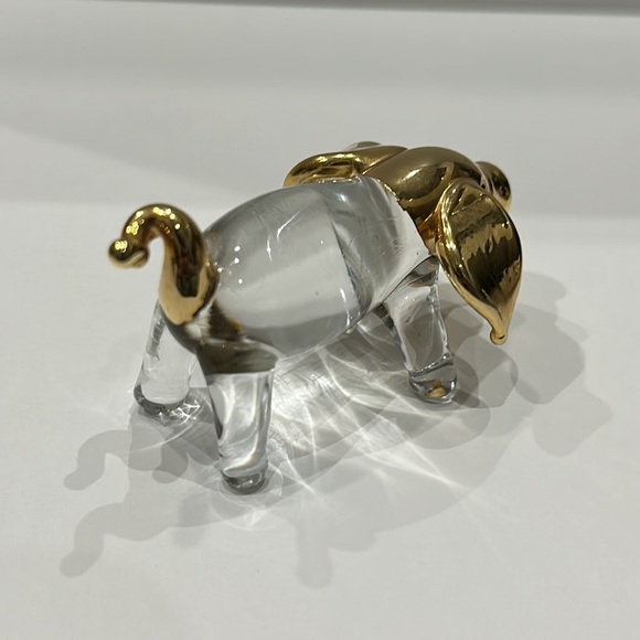 Glass Pig Gold Dipped Figure Trinket - Picture 4 of 7